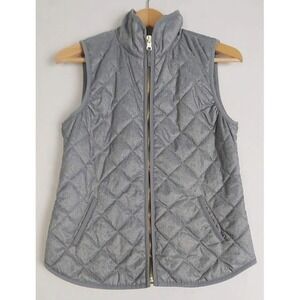 Old Navy Womens Puffer Vest XS Gray Quilted Lightweight Zip Up Outerwear‎